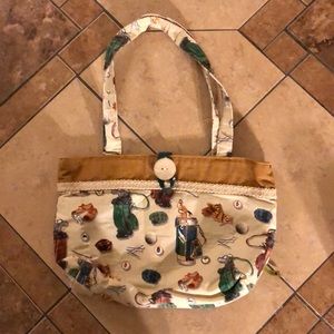Biscuits golf themed handbag